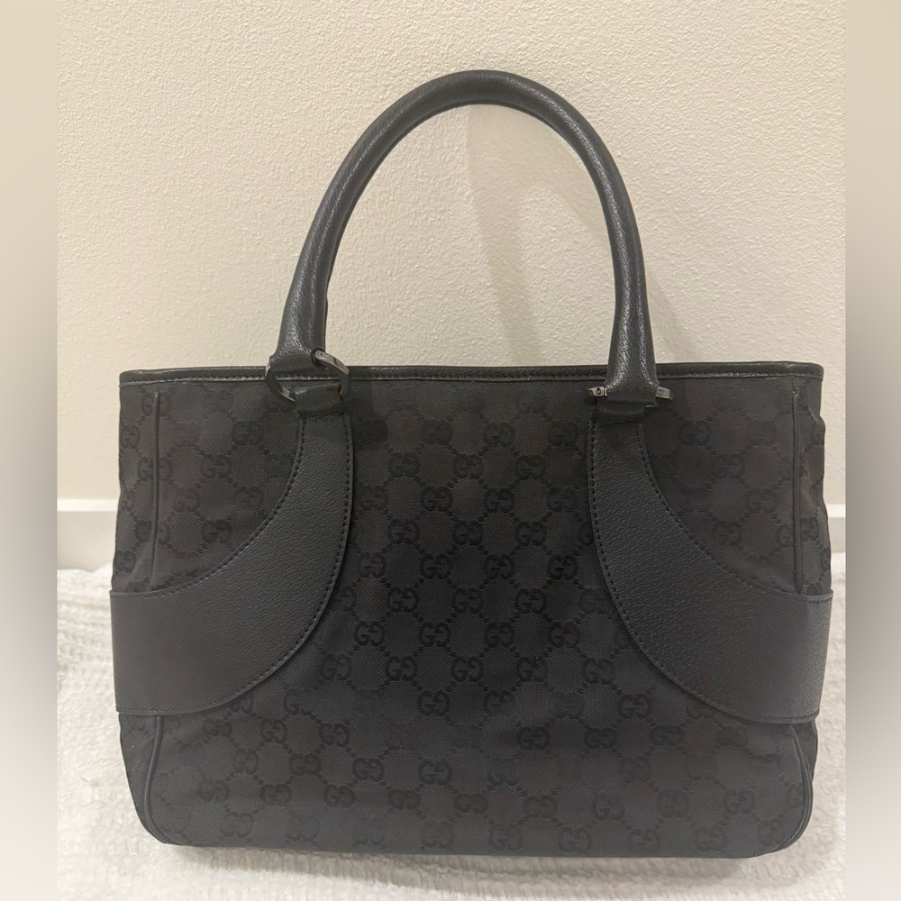 Gucci Black Monogram Tote Bag